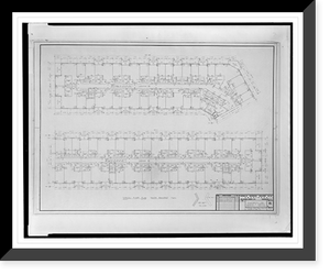 Historic Framed Print, [Apartment house (The Promenade") for Landow & Company,  4710 Bethesda Avenue,  Bethesda,  Maryland. Typical floor plan,  south building]",  17-7/8" x 21-7/8"