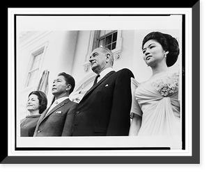 Historic Framed Print, [President and Mrs. Lyndon Johnson and President and Mrs. Ferdinand Marcos at the White House],  17-7/8" x 21-7/8"