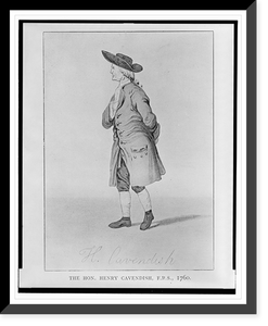 Vintage Americana Print - The hon. Henry Cavendish, F.R.S, 1760