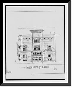 Historic Framed Print, [Worcester Theatre, Exchange St. opposite Waldo St., and Franklin Square Theatre, Worcester, Massachusetts].AFD 1925.,  17-7/8" x 21-7/8"