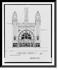 Historic Framed Print, [Palace Theatre, National Theatre, and Columbia Theatre, all on Monroe St., Detroit, Michigan].AFD. - 2,  17-7/8" x 21-7/8"