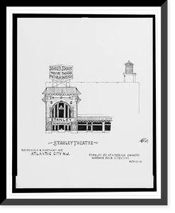 Historic Framed Print, [Stanley Theatre, Boardwalk and Kentucky Ave., Atlantic City, New Jersey].AFD 1937.,  17-7/8" x 21-7/8"