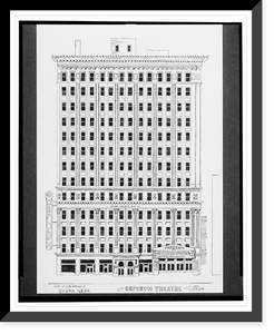 Historic Framed Print, [Orpheum Theatre (RKO Orpheum) and Omaha National Bank Co. building, 16th St. corner Harney St., Omaha, Nebraska].AFD 1934.,  17-7/8" x 21-7/8"