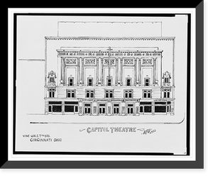 Historic Framed Print, [Capitol Theatre, Vine St. and E. 7th St., Cincinnati, Ohio].AFD 1932.,  17-7/8" x 21-7/8"