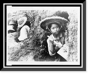 Historic Framed Print, Hanoi girls dig own shelters,  17-7/8" x 21-7/8"