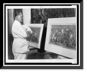 Historic Framed Print, [Hermann G&ouml;ring looking at two prints],  17-7/8" x 21-7/8"