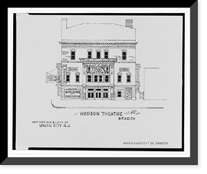 Historic Framed Print, [Hudson Theatre, New York Ave. and Louis St., Union City, New Jersey].AFD 1934.,  17-7/8" x 21-7/8"