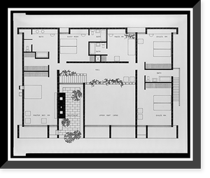 Historic Framed Print, [Milam residence, Ponte Vedra Beach, Florida. Second floor plan],  17-7/8" x 21-7/8"