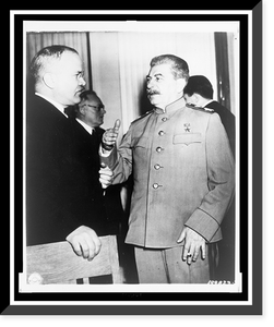 Historic Framed Print, Thumbs up" as Stalin and Molotov confer",  17-7/8" x 21-7/8"