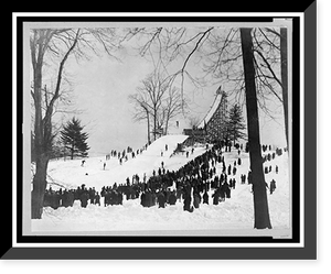 Historic Framed Print, Making a ski jump of 111 feet,  17-7/8" x 21-7/8"