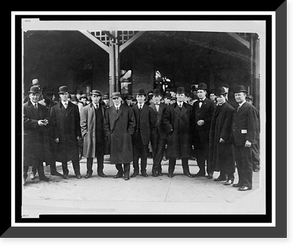 Historic Framed Print, Detroit Baseball Club leaving for training headquarters in San Antonio, Texas,  17-7/8" x 21-7/8"
