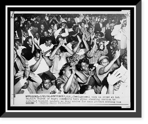 Historic Framed Print, [Audience at the First Baptist Church during a standing ovation for leaders of the bus boycott],  17-7/8" x 21-7/8"