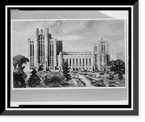Vintage Americana Print - Detroit - Michigan, new Masonic Temple
