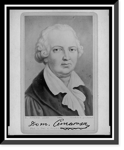 Historic Framed Print, [Domenico Cimarosa, head-and-shoulders portrait, facing front].E. Hader, pinxit ; phot. u. verl v. Sophus Williams, Berlin W.,  17-7/8" x 21-7/8"
