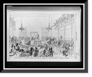 Historic Framed Print, Ye May session of ye woman's rights convention - ye orator of ye day denouncing ye lords of creation.JM'N.,  17-7/8" x 21-7/8"