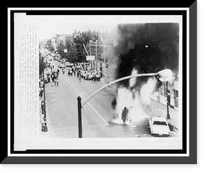 Historic Photo Print - Chicago - Squad car set afire in disorder.photo