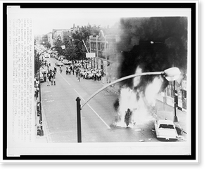 Historic Photo Print - Chicago - Squad car set afire in disorder.photo