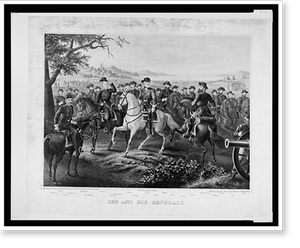 Antique Photo Print - Lee and his generals.Tholey - Historic Wall Art Gift