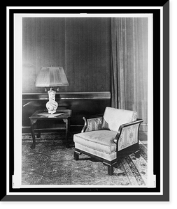Historic Framed Print, [Chair and side table in main administrative office, Reichs Chancellery, Berlin, Germany],  17-7/8" x 21-7/8"
