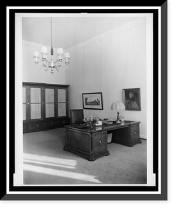 Black & White Photo - Desk in the main administrative office