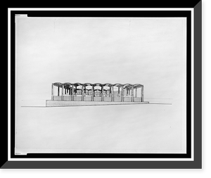 Historic Framed Print, [Embassy of the United States, Amman, Jordan. Perspective. Rendering],  17-7/8" x 21-7/8"