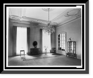 Historic Framed Print, [View of the windows and furnishing in the ladies' room, Reichs Chancellery, Berlin, Germany],  17-7/8" x 21-7/8"