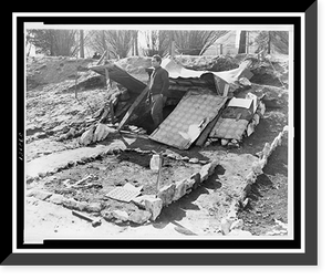 Historic Framed Print, Resevoir squatters in Central Park New York City face eviction,  17-7/8" x 21-7/8"