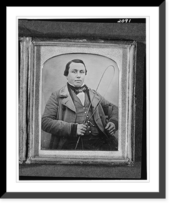 Historic Framed Print, [Occupational portrait of John Hunt, half-length, facing front, holding whip],  17-7/8" x 21-7/8"