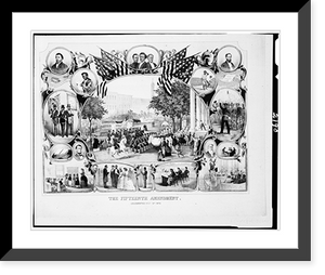 Historic Framed Print, The Fifteenth Amendment. Celebrated May 19th, 1870.from an original design by James C. Beard. - 2,  17-7/8" x 21-7/8"