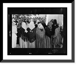 Historic Framed Print, [Group of young women gathered for a religious procession in Ibiza] - 2,  17-7/8" x 21-7/8"
