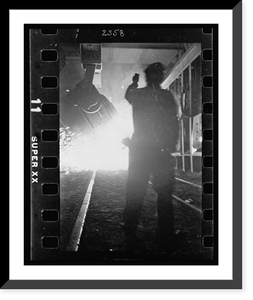 Historic Framed Print, [Steel worker in mill as molten steel spills from vat, in Chicago, Illinois] - 2,  17-7/8" x 21-7/8"
