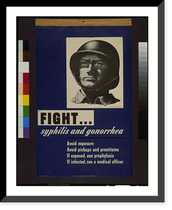 Historic Framed Print, Fight - syphilis and gonorrhea. Avoid exposure..drawn by Robert Riggs.,  17-7/8" x 21-7/8"