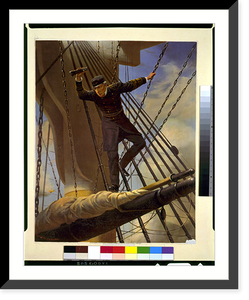 Historic Framed Print, Lashed to the shrouds. Farragut passing the forts at Mobile, in his flagship Hartford.Prangs chromo ; after Theodore Kaufman. - 2,  17-7/8" x 21-7/8"