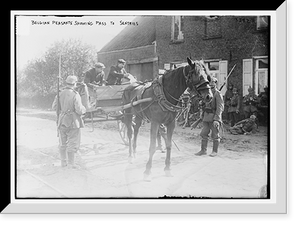 Historic Framed Print, Belgian Peasants showing pass to sentries,  17-7/8" x 21-7/8"