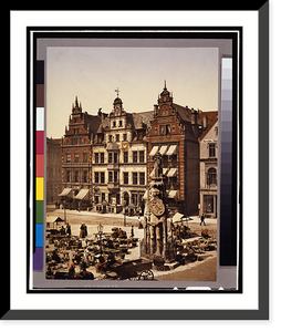 Historic Framed Print, [Statue of Roland (erected 1404), Bremen, Germany],  17-7/8" x 21-7/8"