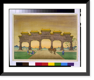 Historic Framed Print, Peking, gateway to Ming tombs.CWB.,  17-7/8" x 21-7/8"