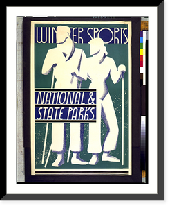 Historic Framed Print, Winter sports, national & state parks.Dorothy Waugh. - 2,  17-7/8" x 21-7/8"