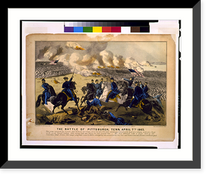 Historic Framed Print, The battle of Pittsburgh, Tenn. April 7th, 1862 - 2,  17-7/8" x 21-7/8"