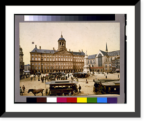 Historic Framed Print, Amsterdam, Dam, palais & eglise,  17-7/8" x 21-7/8"
