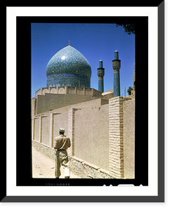 Historic Framed Print, [Mosque dome, Isfahan, Iran],  17-7/8" x 21-7/8"