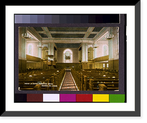 Historic Framed Print, Interior of Central Presbyterian Church, Hamilton, Ont., Canada,  17-7/8" x 21-7/8"