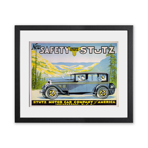 Historic Framed Print, New safety Stutz. Stutz 8. Stutz Motor Car Company of America, Indianapolis, U.S.A.,  17-7/8" x 21-7/8"