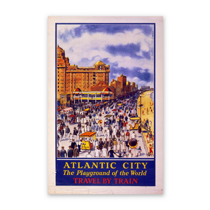 Historic Framed Print, Atlantic City, the playground of the world Travel by train.,  17-7/8" x 21-7/8"