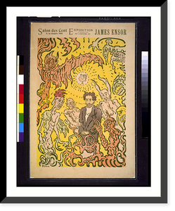 Historic Framed Print, Salon des Cent, 31, Rue Bonaparte, Paris. Exposition en D&eacute;cembre 1898 de l'oeuvre de James Ensor.Ensor. - 3,  17-7/8" x 21-7/8"