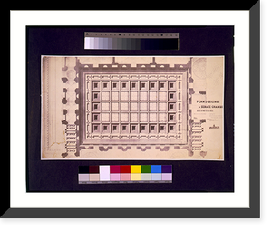 Historic Framed Print, [United States Capitol (Washington, D.C.). Extension. North Wing. Senate Chamber. Ceiling. Reflected plan rendering].Tho. U. Walter, architect, extension, U.S. Capitol ; M.C. Meigs, capt. of engineers. - 2,  17-7/8" x 21-7/8"