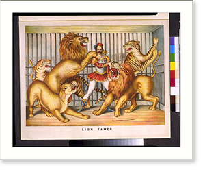 Antique Photo Print - Lion tamer - Great Gift for History Buffs
