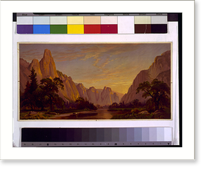 Antique Scenic Print - Yosemite - Valley looking west.Prang's American