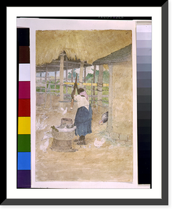 Historic Framed Print, [Woman beating cassava, Jamaica] - 2,  17-7/8" x 21-7/8"