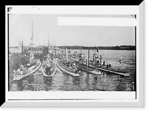 Historic Framed Print, Acheron and German Subs,  17-7/8" x 21-7/8"