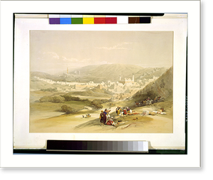 Vintage Americana Print - Hebron March 18th.David Roberts, R.A, 1839